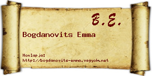 Bogdanovits Emma névjegykártya